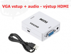 HDMI-prevodn�k  VGA  + audio vstup na HDMI v�stup -  1080P