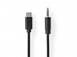K�bel USB-C - Jack 3,5mm NEDIS CCGB65950BK10
