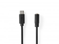 K�bel USB-C - z�str�ka 3,5mm NEDIS CCGB65960BK10